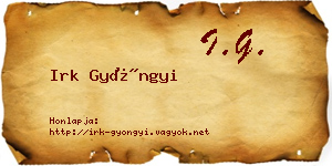 Irk Gyöngyi névjegykártya